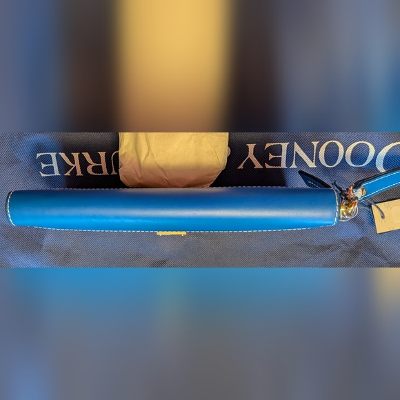 Dooney and Bourke Beacon Woven/Vachetta Tote Set in FRENCH BLUE - Picture 9 of 12